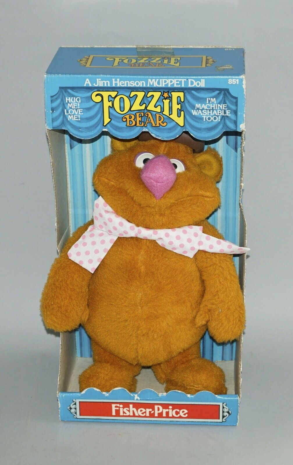 Original 1977 Fisher-price Fozzie Bear Plush Stuffed Doll Mint In Box