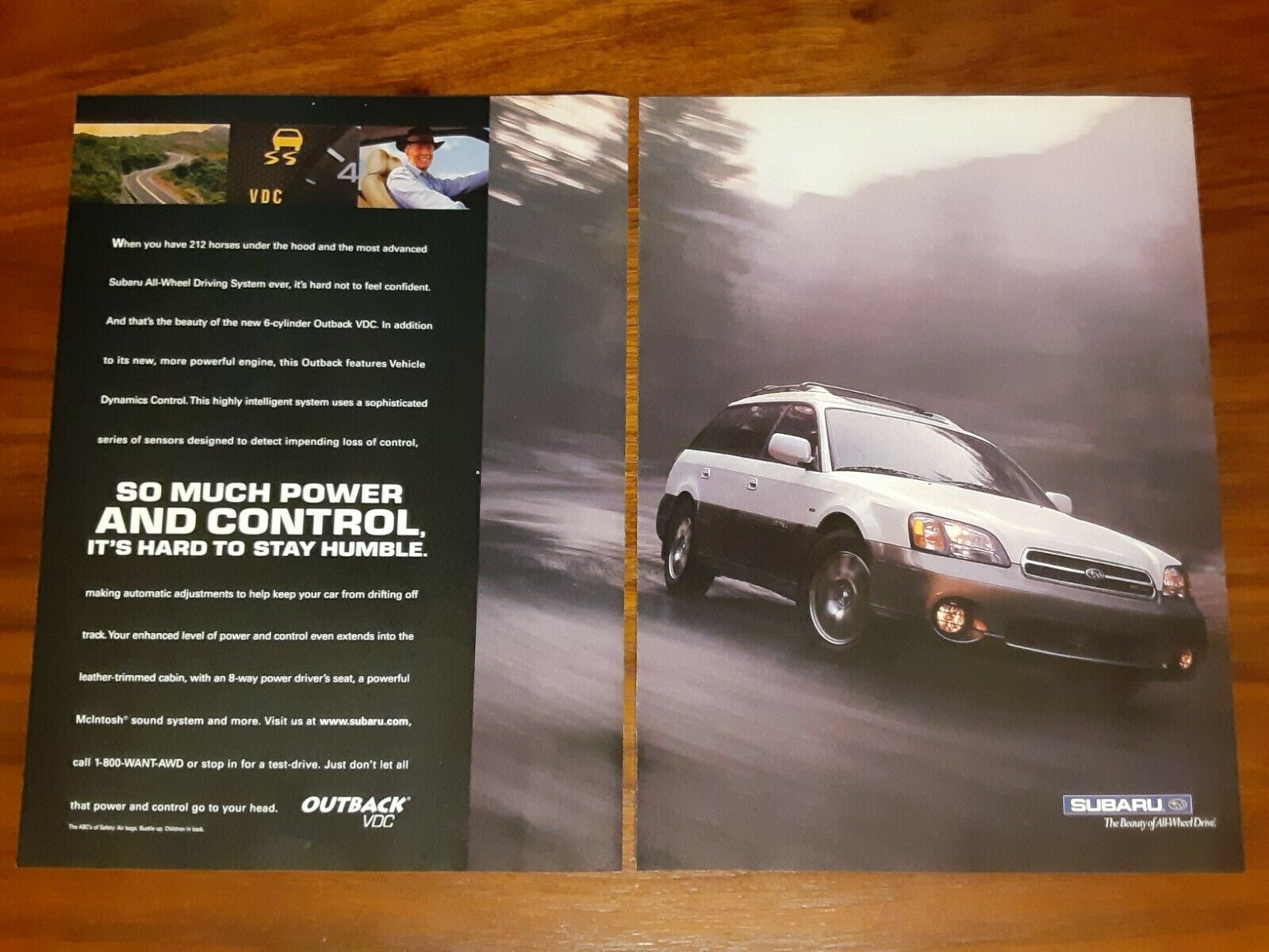 Subaru Outback Print Ad Magazine Advertisement Vdc Power Hard To  Stay Humble