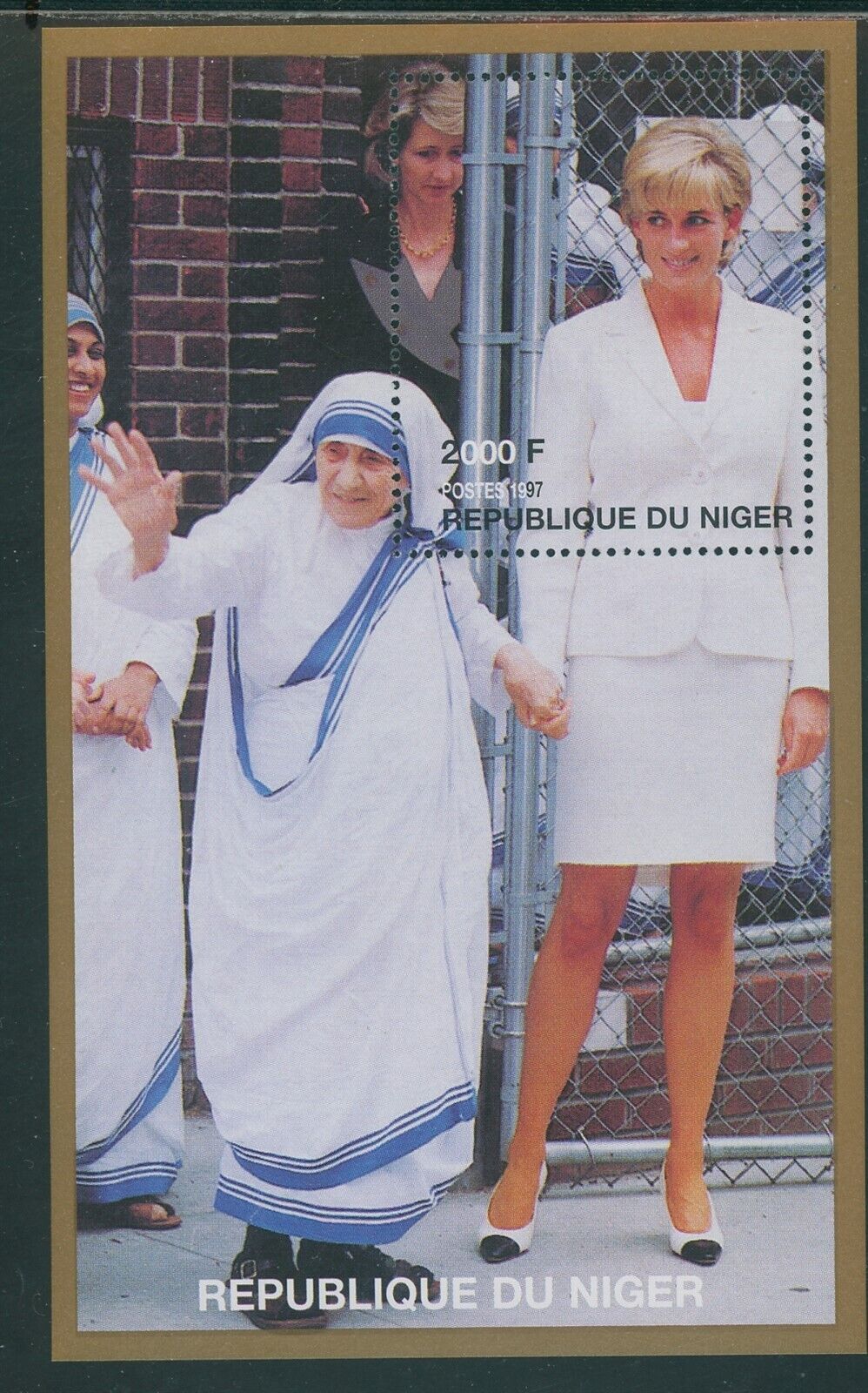 Niger Os #17 Mnh S/s In Memoriam Princess Diana 1961-1997, Mother Teresa $$