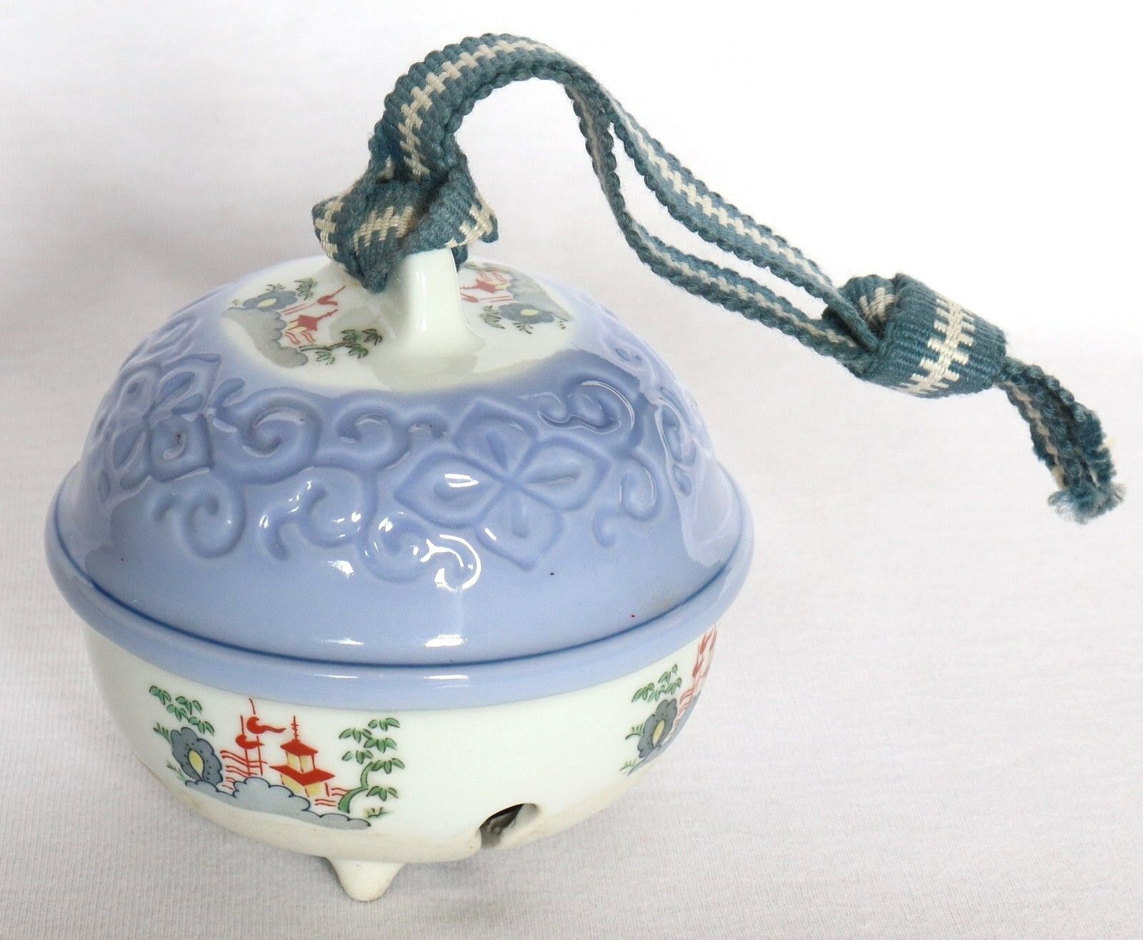 Japanese Porcelain Bell Arita Ware Scenery Round H8.5cm 3.34" Vintage