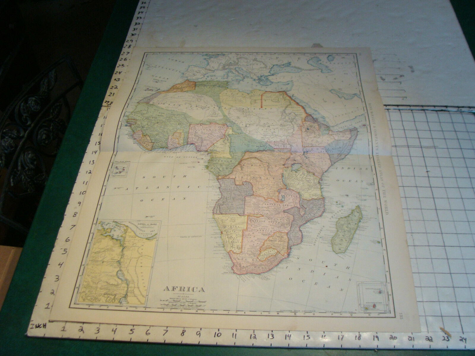 Vintage Original 1898 Rand Mcnally Map: Africa, 28 X 21"