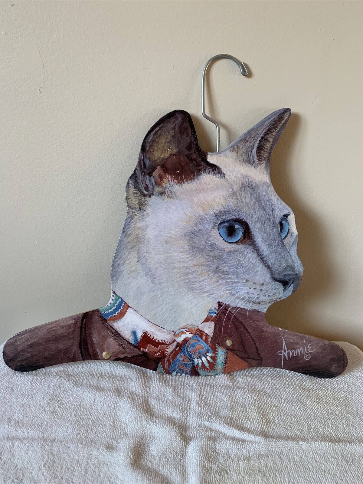 Vintage Stupell Annie Rhinehart Wooden Hanger Cat Southwestern Western