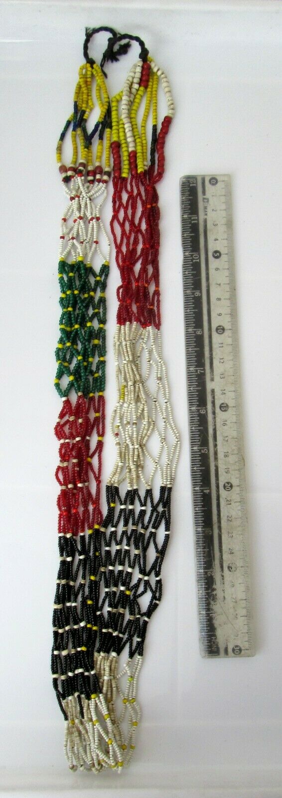 Rare! Antique Chin Hill Tribe Seed Bead  Necklace / Belt (glass Beads)