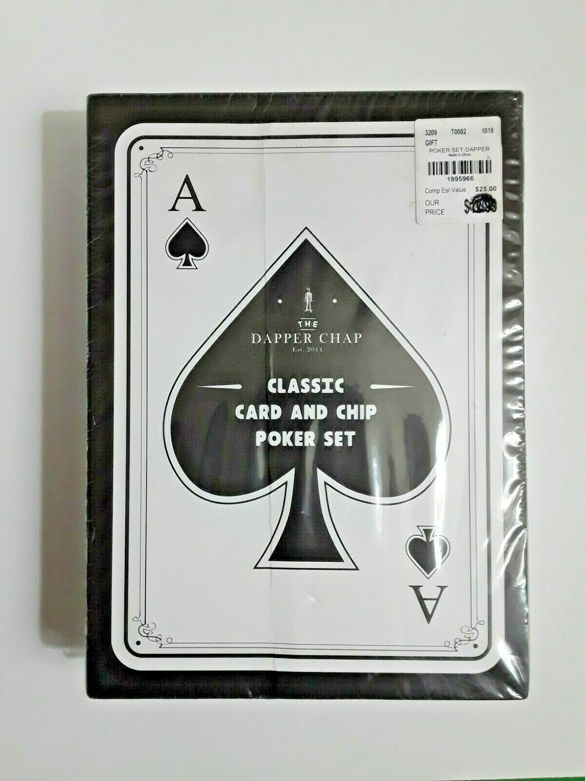 The Dapper Chap Classic Card And Chip Poker Set, Includes Cards And Poker Chips