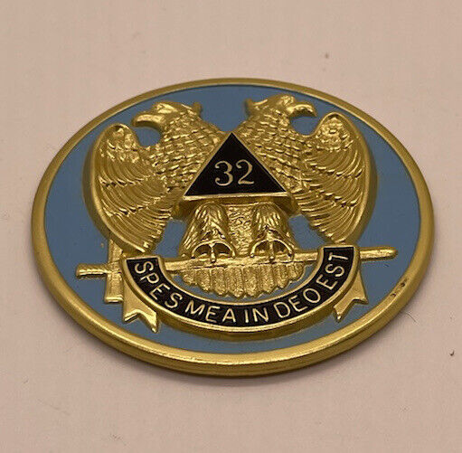 Freemasons Car Emblem Decal Scottish Rite 32nd Degree - Wings Down Masonic Decal