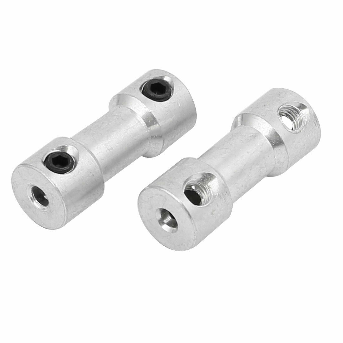 2 Pcs Aluminum Push Rod Connector Adapter for RC Model Silver Tone