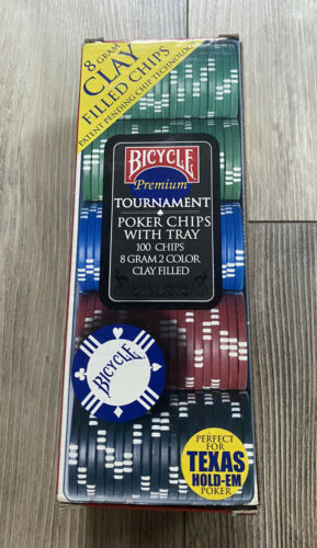 100 BICYCLE TOURNAMENT QUALITY CLAY FILLED POKER CHIPS