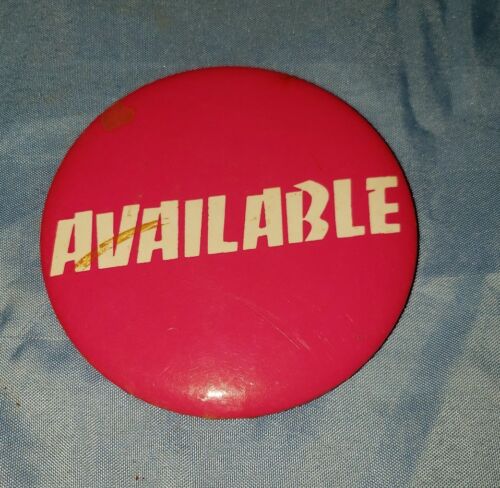 Vintage Button Pin Pinback Available Pink
