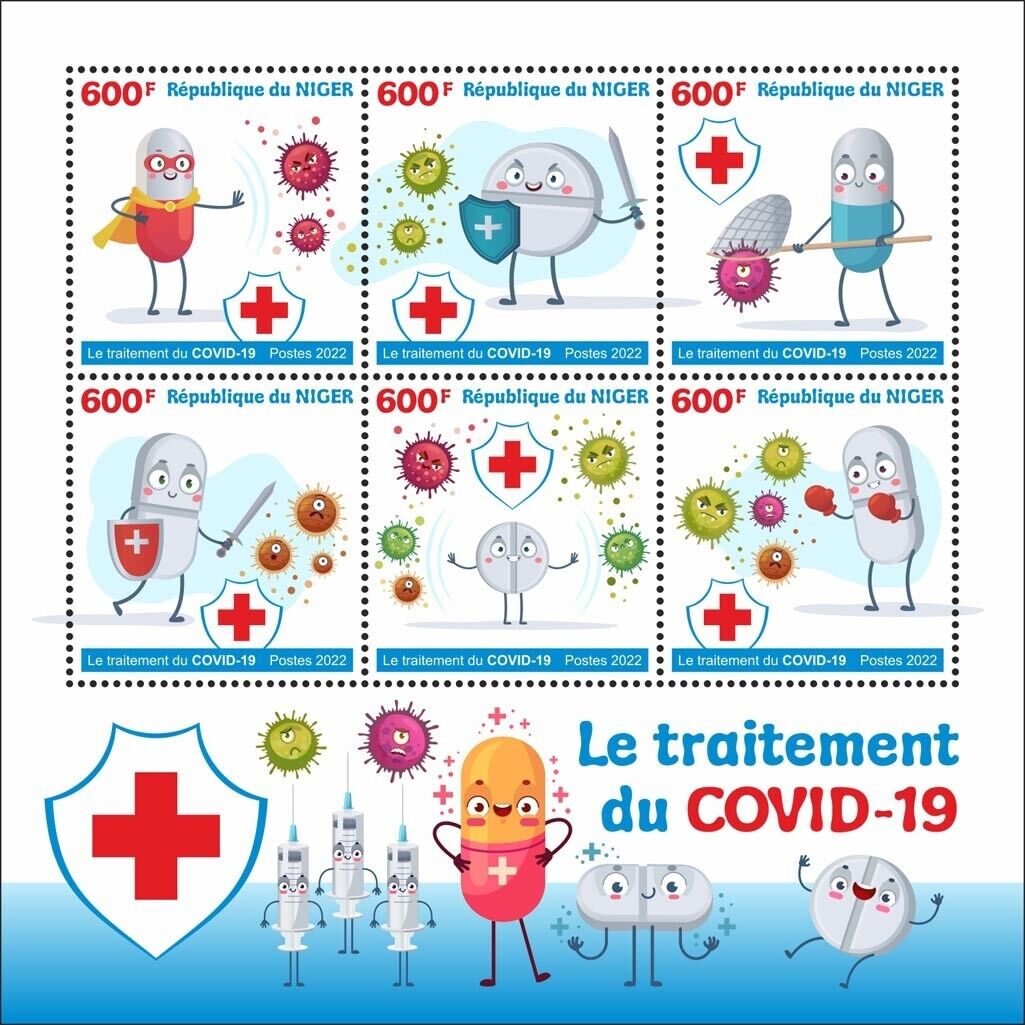 Treatment Of Corona Pandemic Medical Red Cross Mnh Stamps 2022 Niger M/s