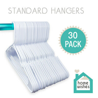 White Plastic Hangers Durable Slim Stylish.