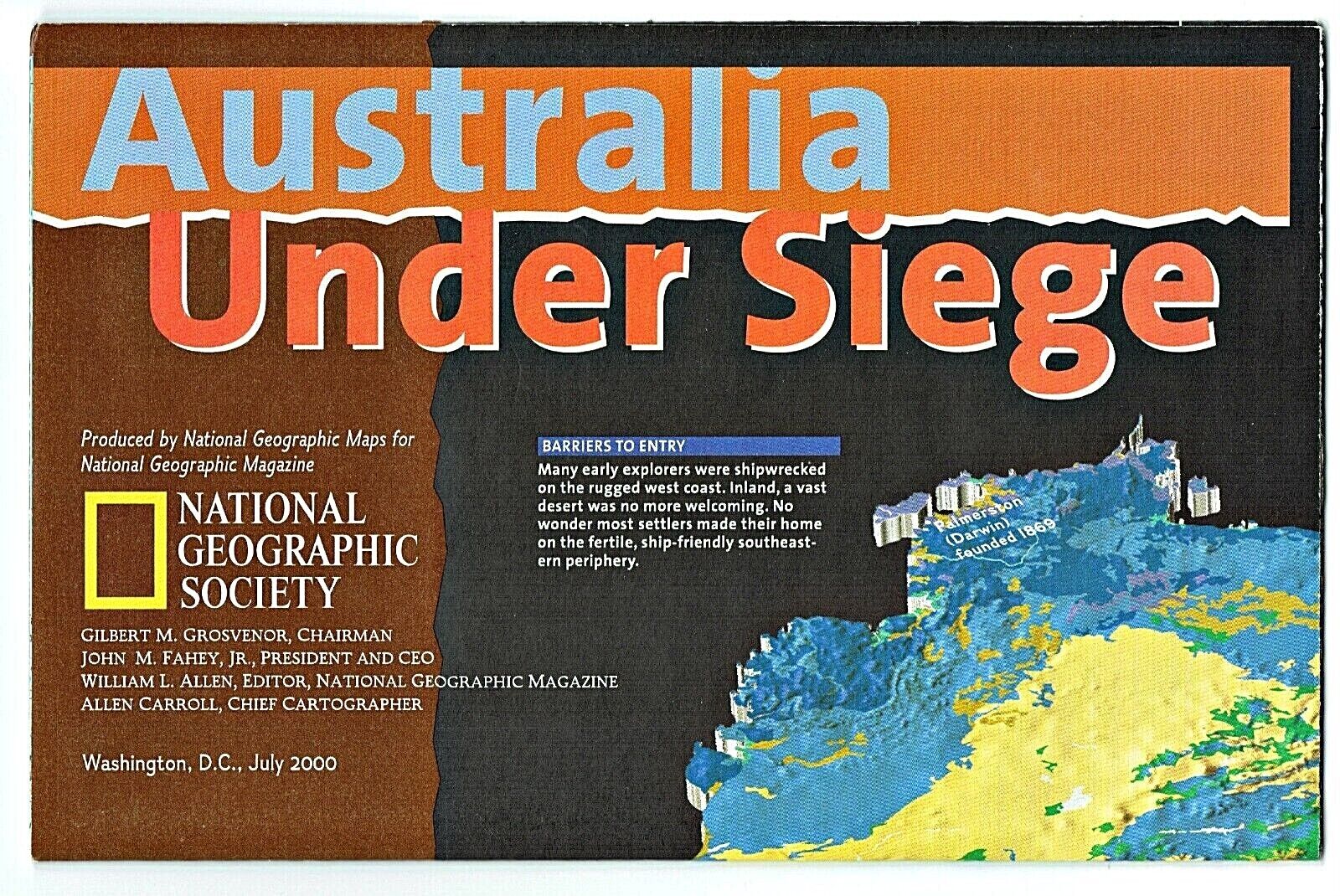 2000-7 July Australia Under Siege National Geographic Map Poster School - B (b)