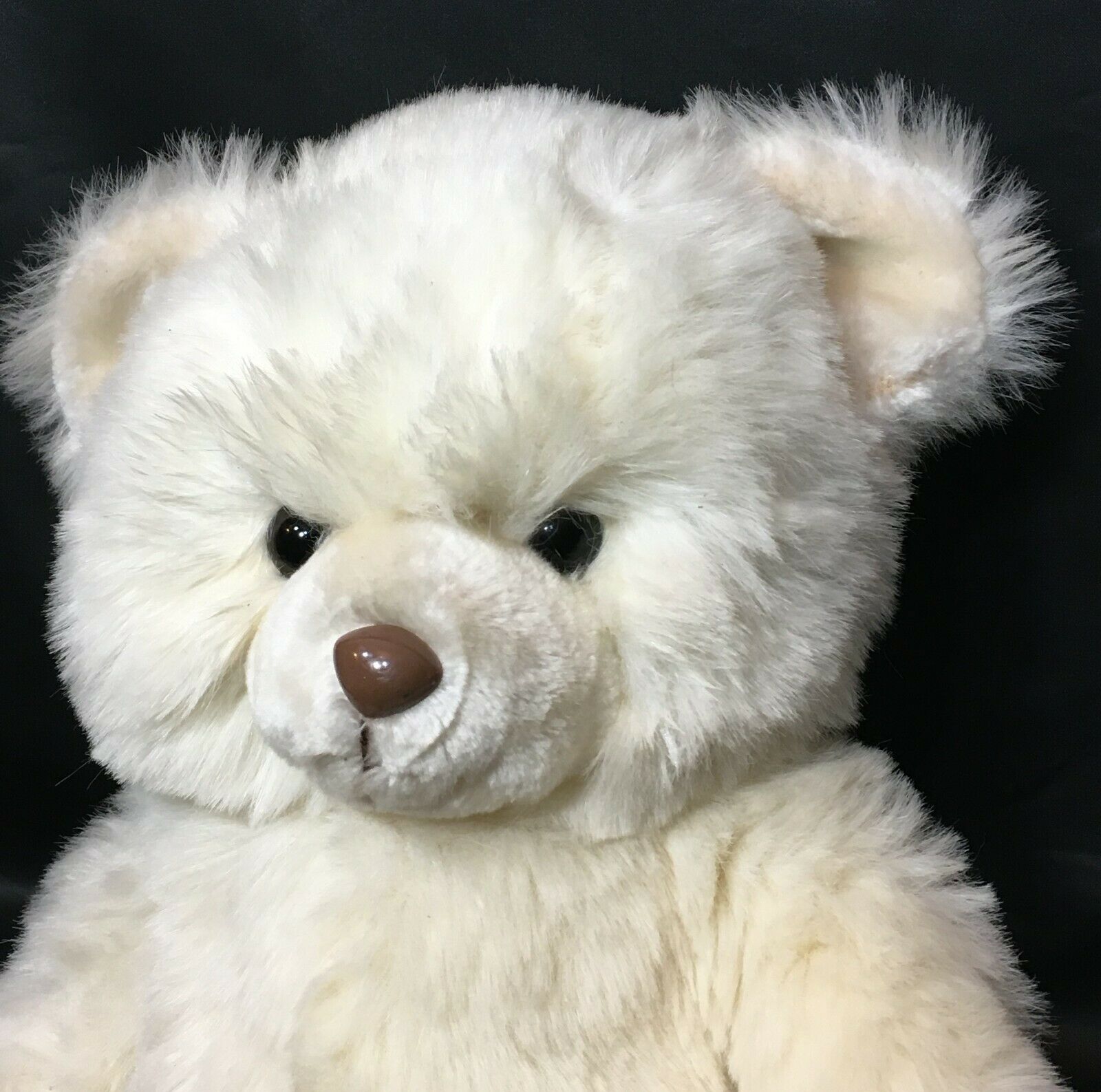 America Wego Teddy Bear Plush Vintage 1982 White Fluffy Stuffed Animal Toy 16"