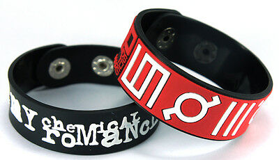 My Chemical Romance 30 Seconds To Mars 2pcs(2x) Rubber Bracelet Wristband Ww97
