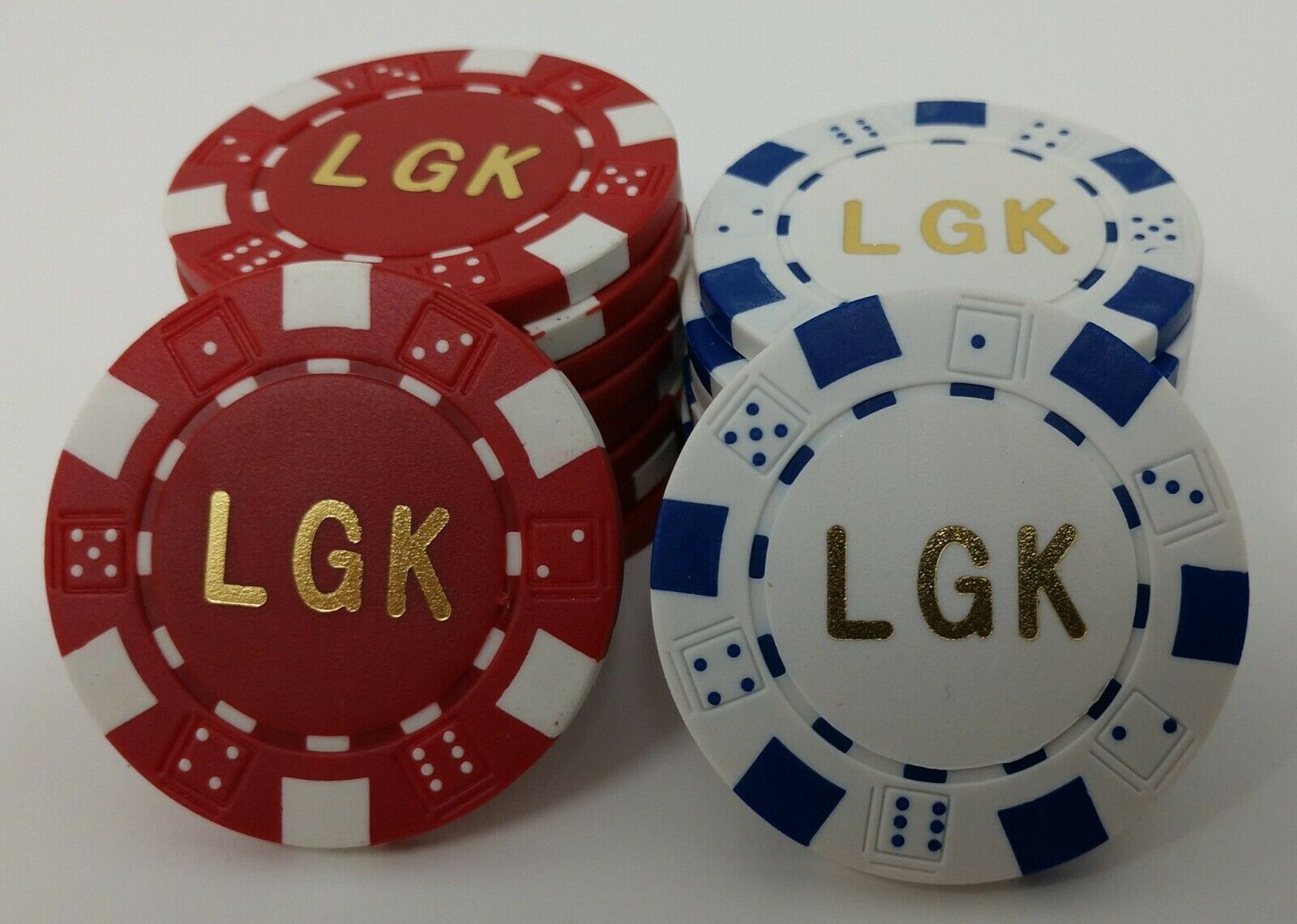1200 Custom Monogrammed Poker Chips - Printed on both sides