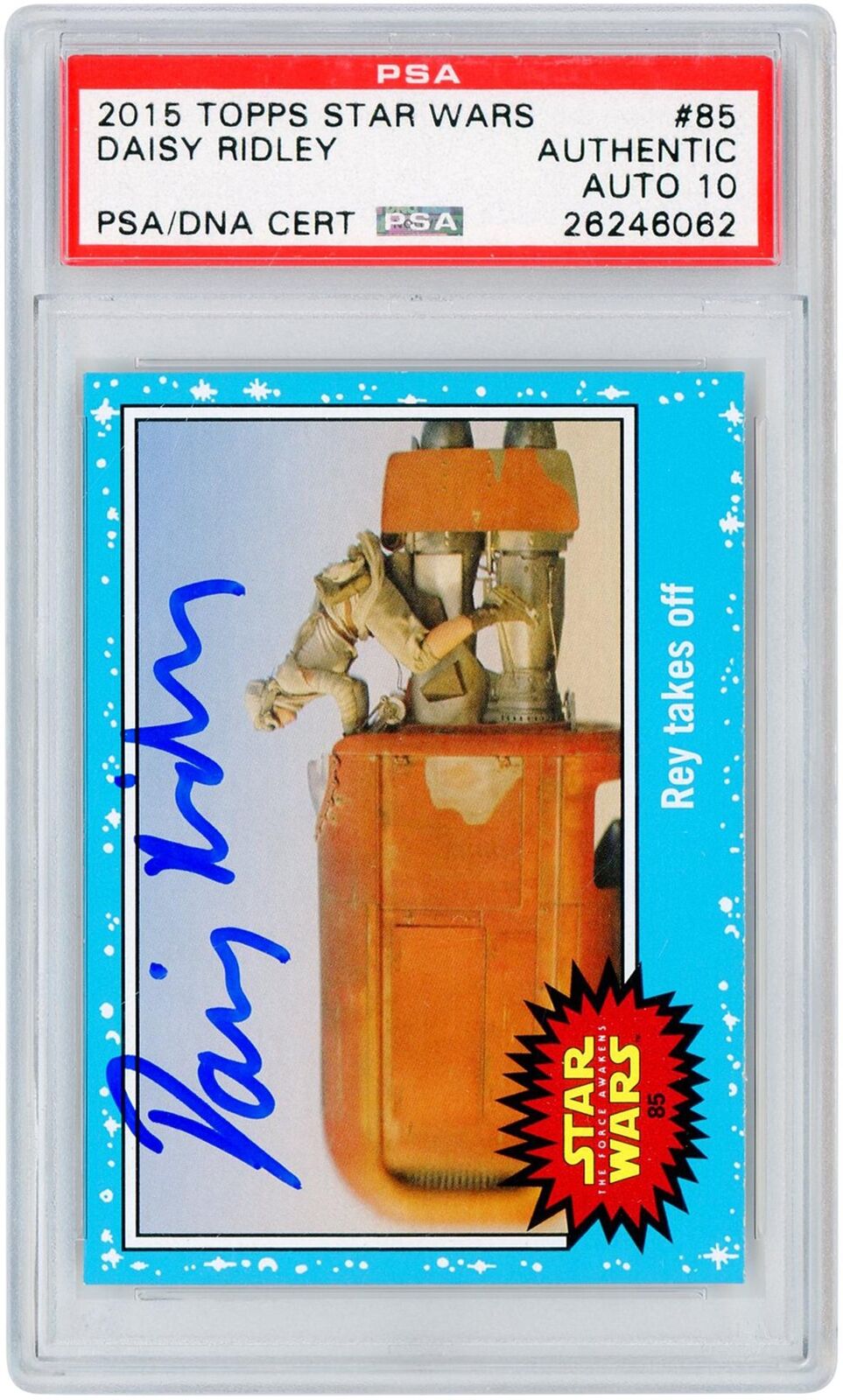 Daisy Ridley Star Wars Autographed 2015 Topps #85 Psa Authenticated Card