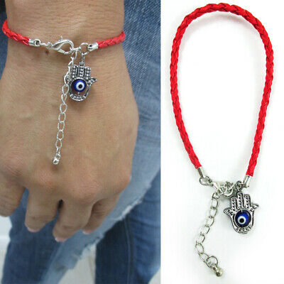 Women Hamsa Hand Evil Eye Rope Bracelet Good Luck Charm Kabbalah Red String Gift