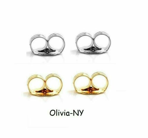 14k Yellow Or White Solid Gold Earring Backs 1 Pair Butterfly Small, Med, Or Lrg