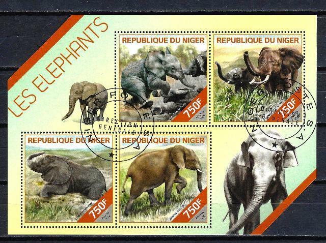 Niger 2014 Elephants (242) Yvert N° 2367 IN 2370 Obliterated Used