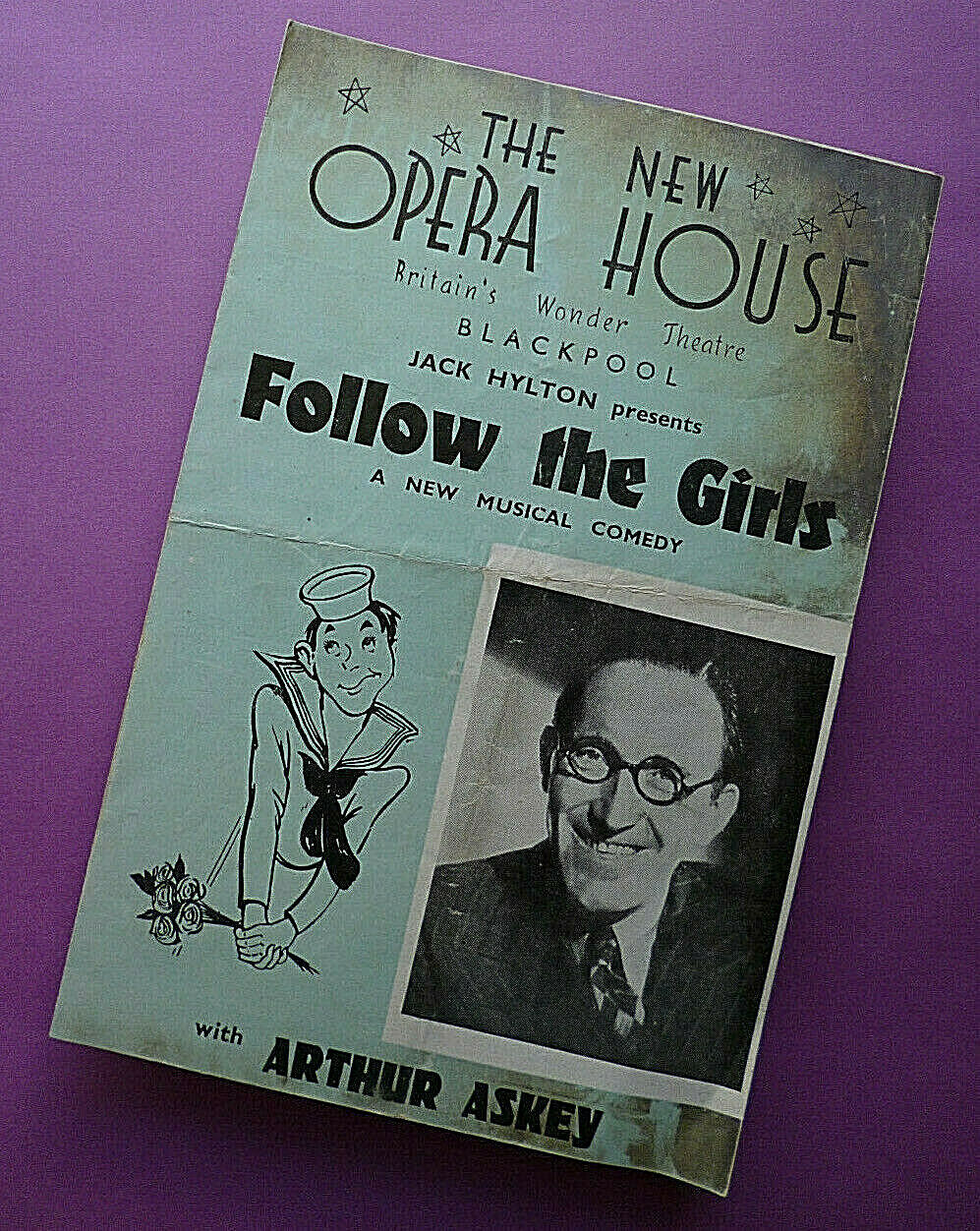 Oct 8,1945 Playbill/program ''follow The Girls'' New Opera House, Blackpool, Uk