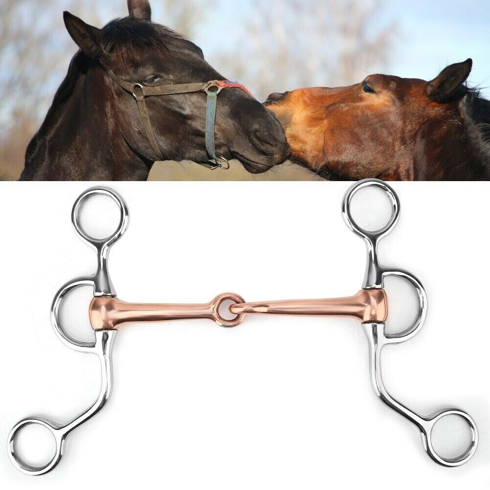 Stainless Steel Horse Chew Copper Jointed Training Bits Farm Animal Pet Supplies