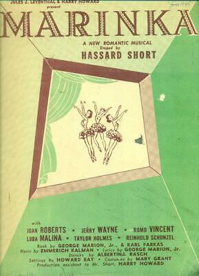 Vintage 1945 MARINKA, A New Romantic Musical Souvenir Program Book