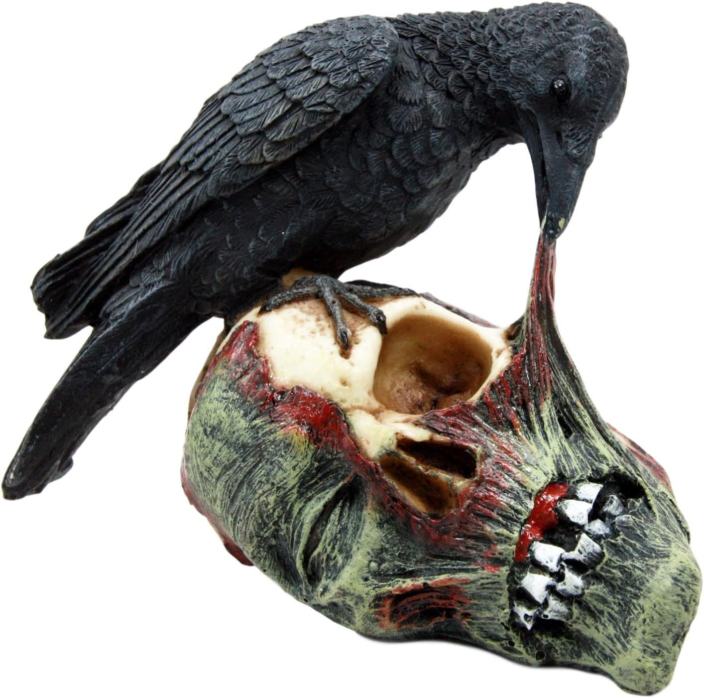 Ebros T Virus Infected Raven Crow Feeding on Zombie Flesh Decorative Figurine 4.