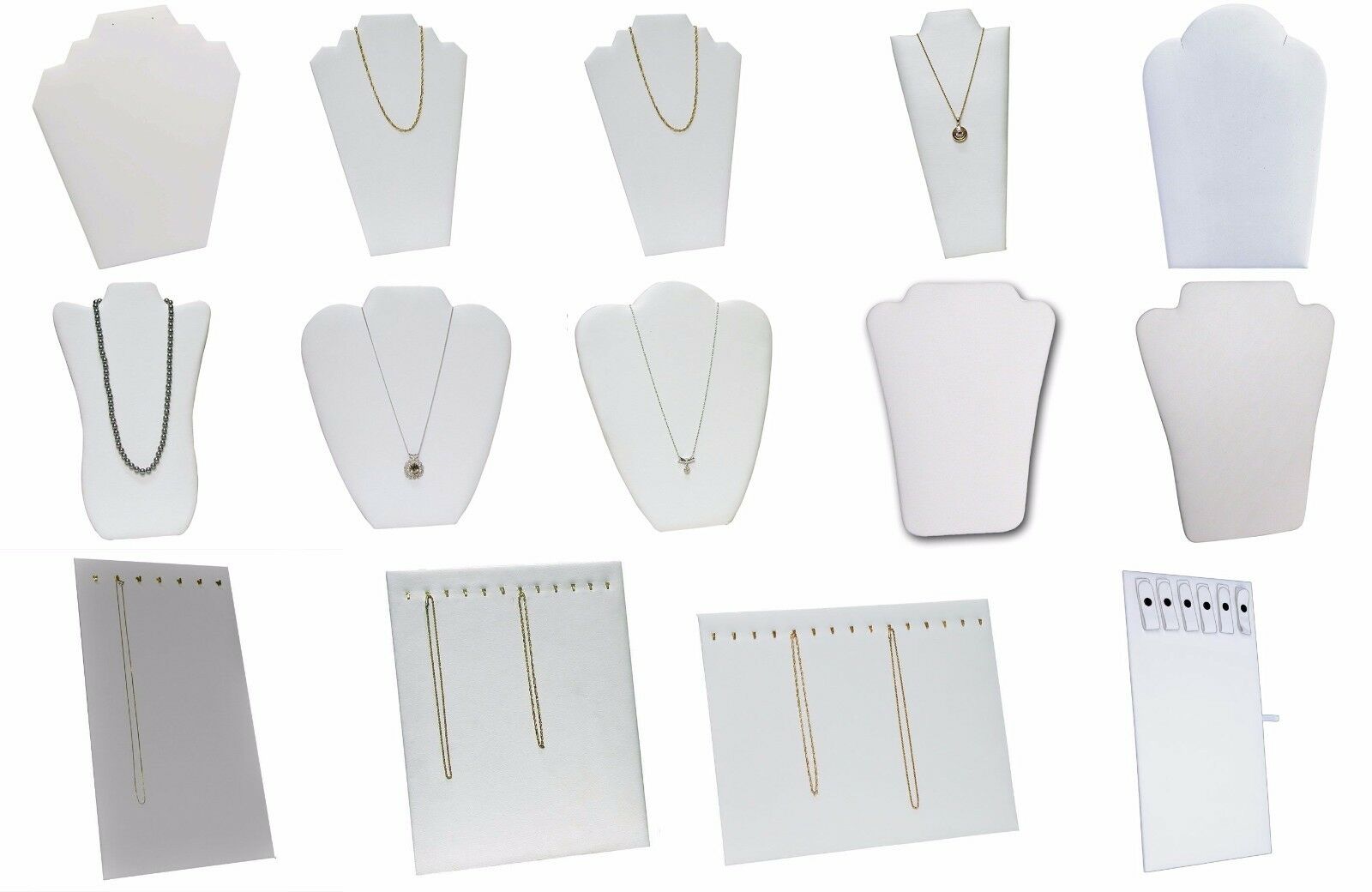 White Necklace Easel Jewelry Display for Chains, Necklaces Pendants 1-6-12 Pcs