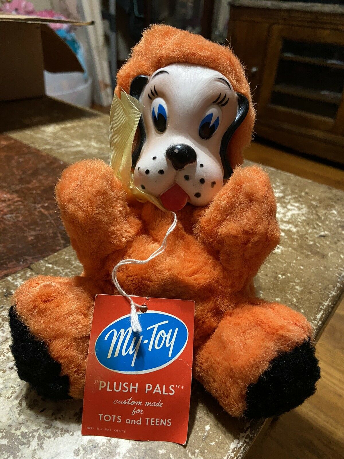 Rare Vintage My Toy Co. Inc Rubber Face Plush Pals Puppy W/ Tag!  1950s