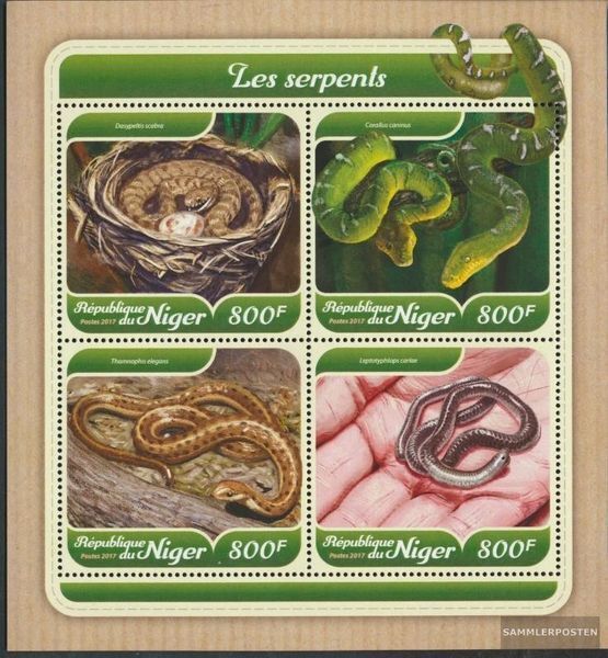 Niger 5388-5391 Sheetlet (complete. issue.) MNH 2017 Snakes