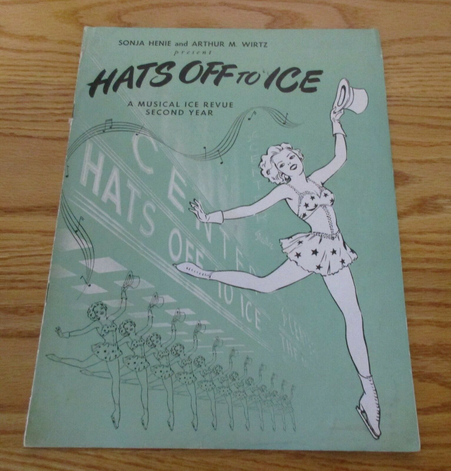 Vintage 1940s Sonja Henie Arthur Wirtz Hats Off To Ice Souvenir Program