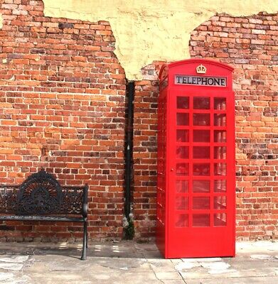 Red British Wood Telephone Phone Box Booth English Like Cast Iron Style