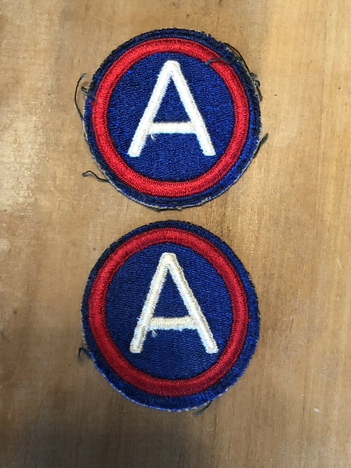 WW2 US army 3rd Military Patches Lot of 2 Red Blue White A Embroidery Cloth