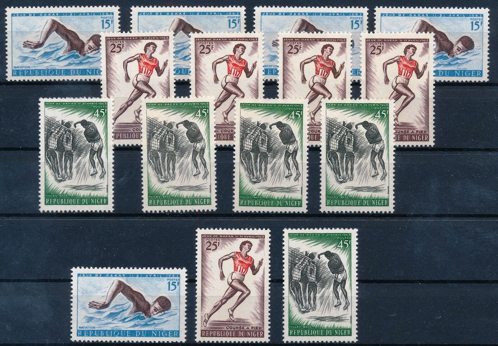 [P15498] Niger 1963 : Sports - 5x Good Set Very Fine MNH Stamps