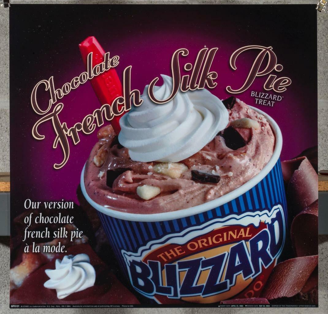Dairy Queen Promotional Poster For Backlit Menu Sign French Silk Blizzard Dq2