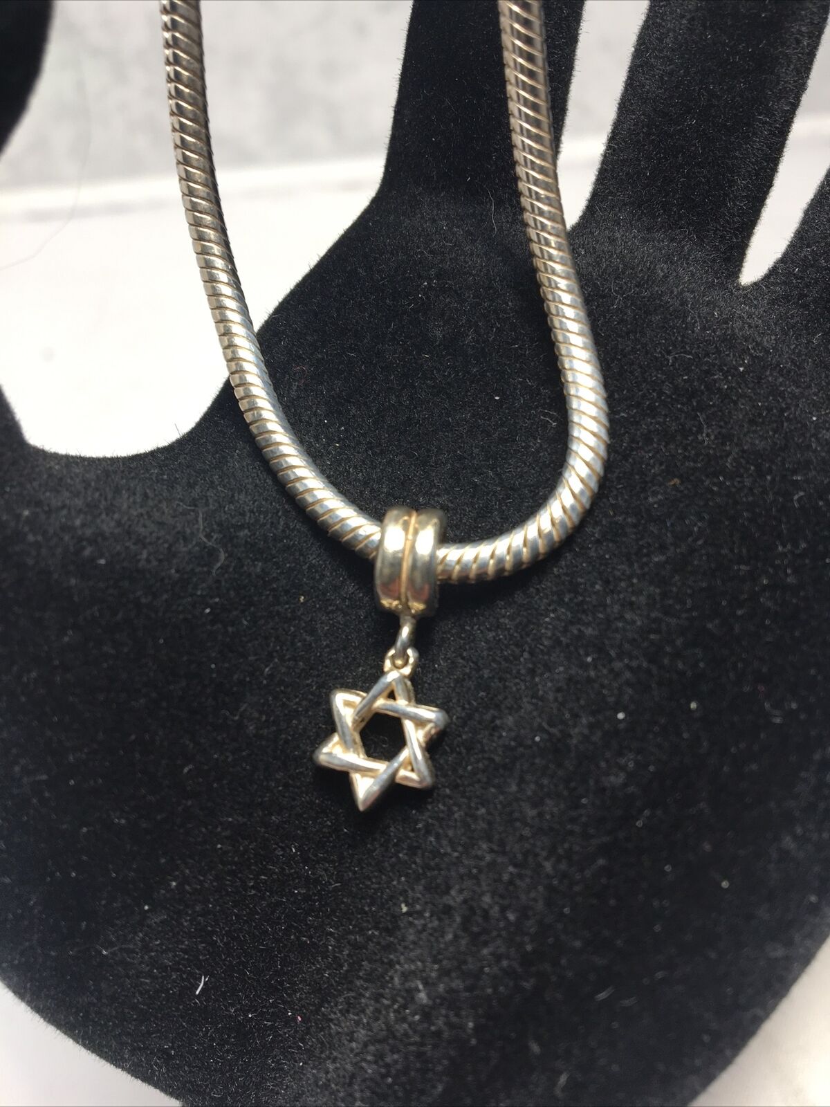 925 Sterling Silver Fine Chain BRACELET with STAR of DAVID Charm