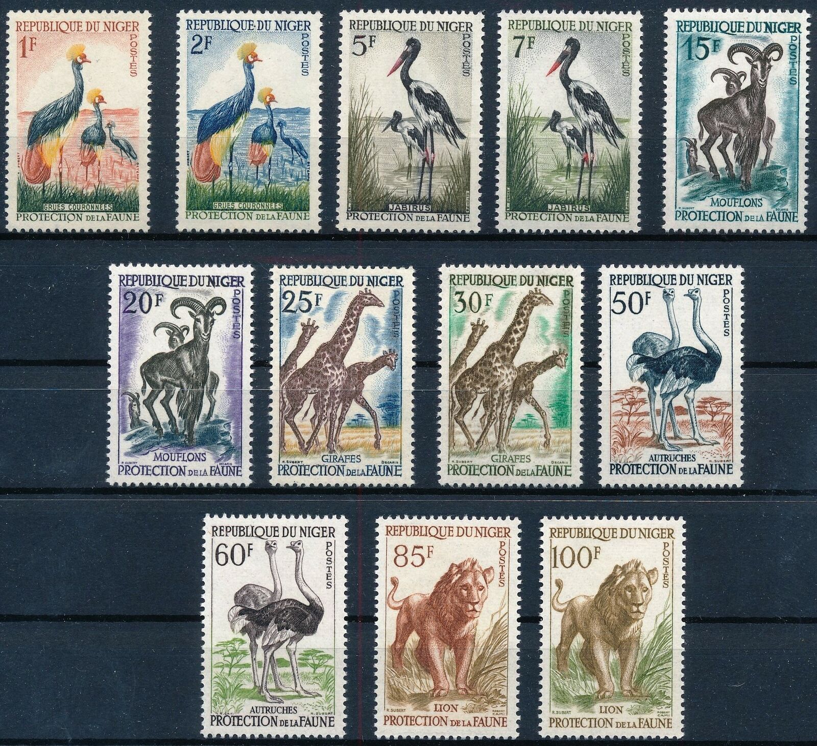 [P16170] Niger 1959 : Fauna - Good Set Very Fine MNH Stamps - $28