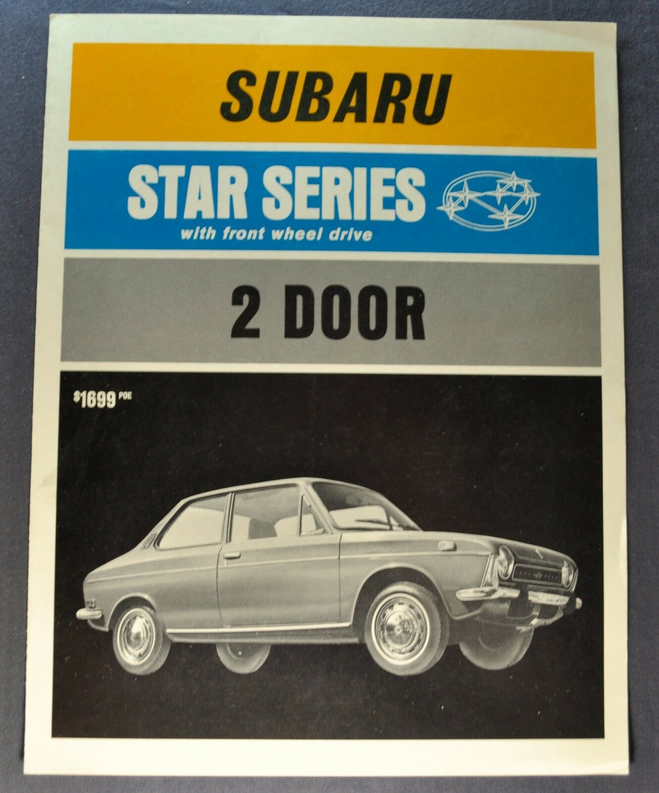 1970 Subaru Star Sales Brochure Folder Excellent Original 70