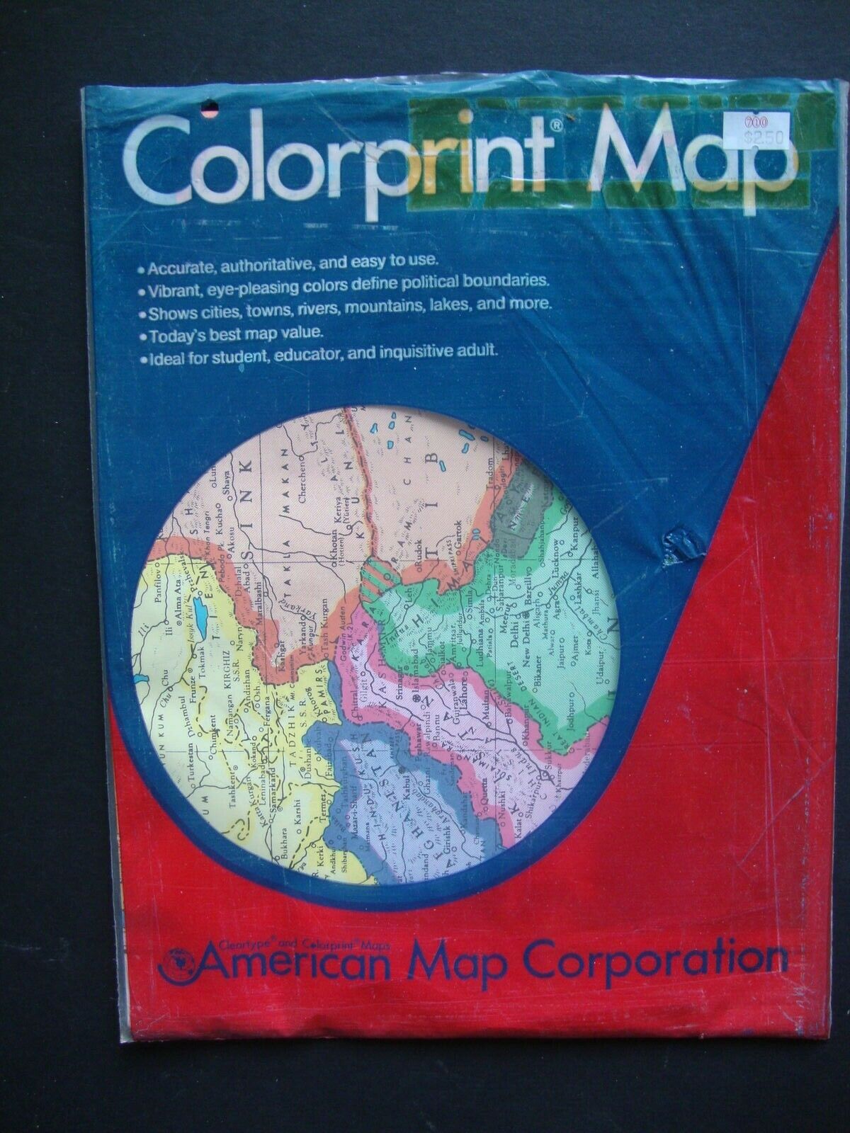 Colorprint Map 50 X 38 Pacific 1980s