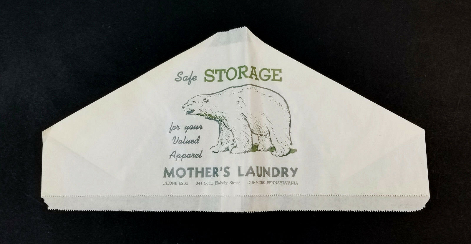 Vintage Advertising Mother's Laundry Dunmore Pa Dry Cleaning Paper Hanger Cover