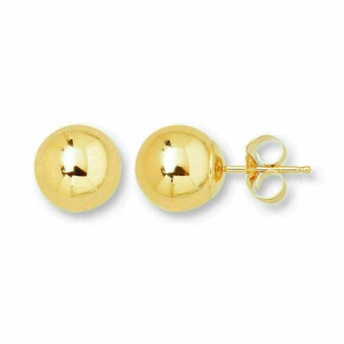 14k Yellow Gold Ball Stud Earrings - Genuine Gold - 3mm 4mm 5mm 6mm 7mm 8mm