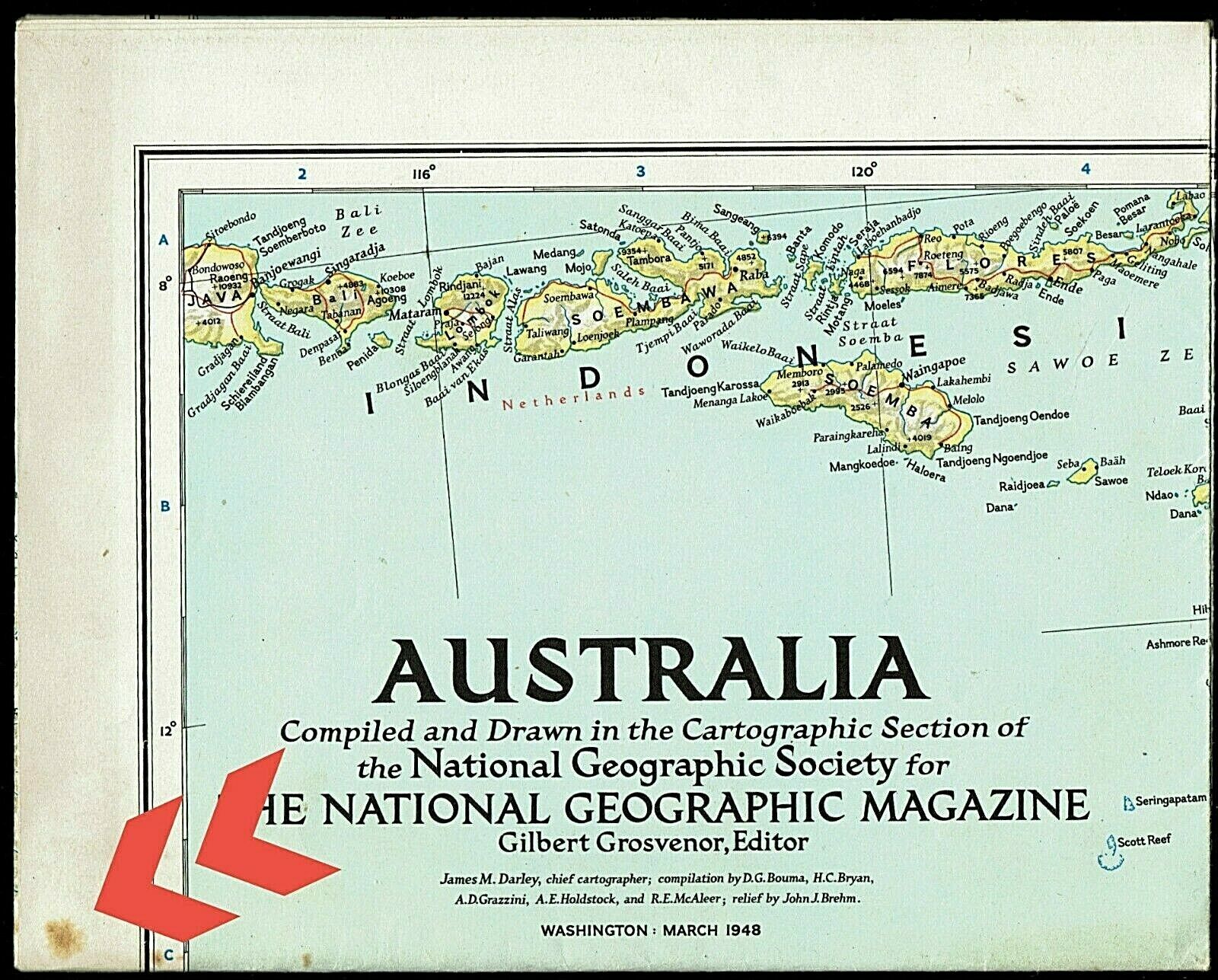 1948-3 March AUSTRALIA National Geographic Map - B (O)