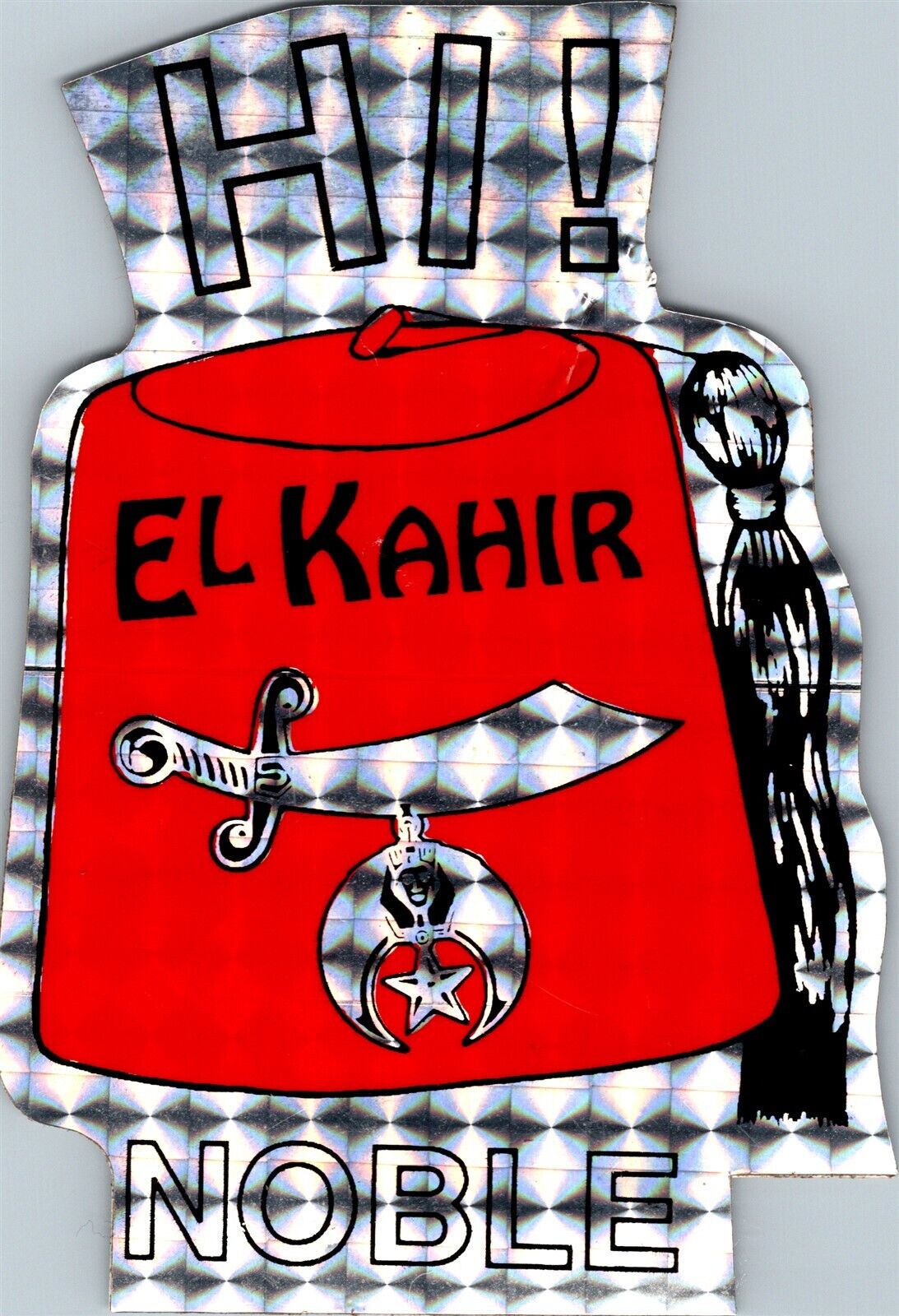 Holographic Decal Nobles of El Kahir Shrine Hiawatha Iowa Mason