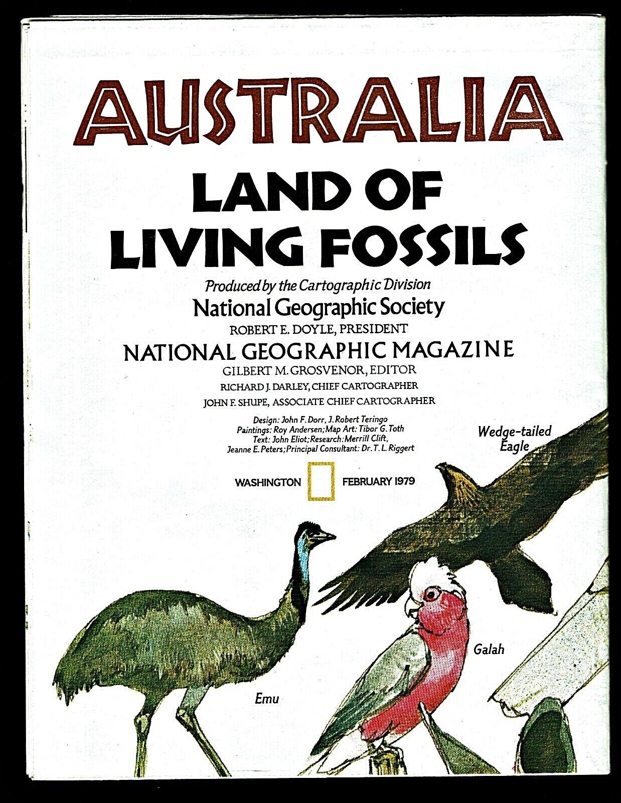 1979-2 February AUSTRALIA LAND OF LIVING FOSSILS National Geographic Map - B (A)